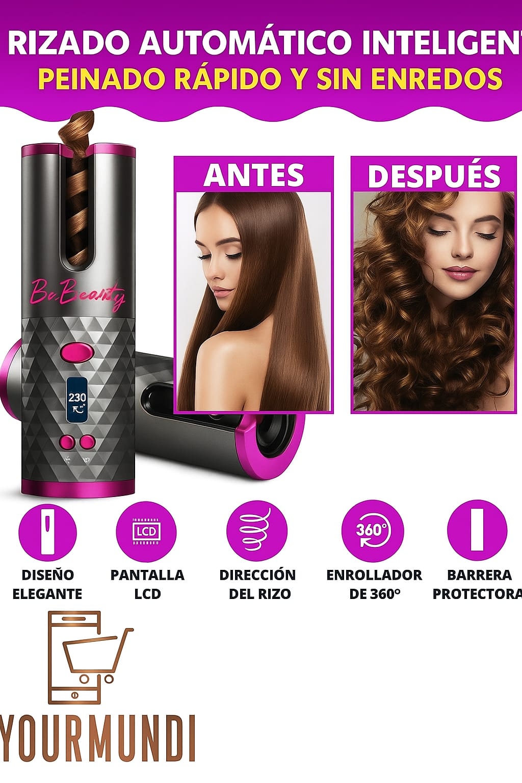 Bella Curls-Rizador para cabello
